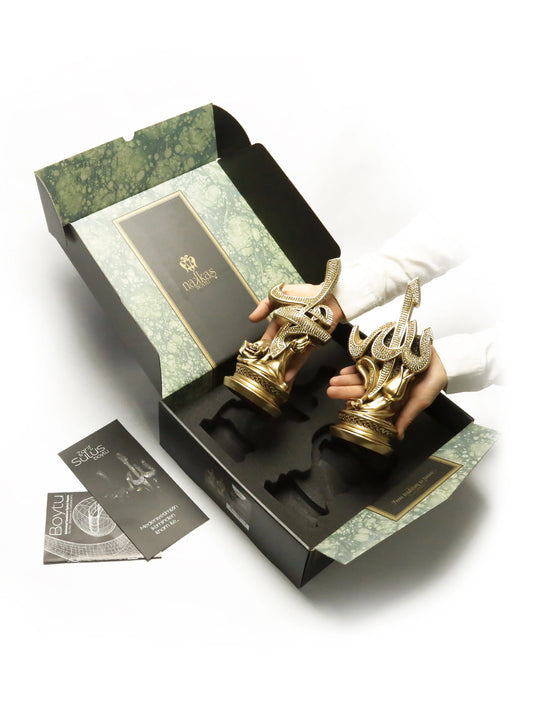 Islamic Decor Set with Elegant Tulip and Rose Featuring Allah and Muhammad