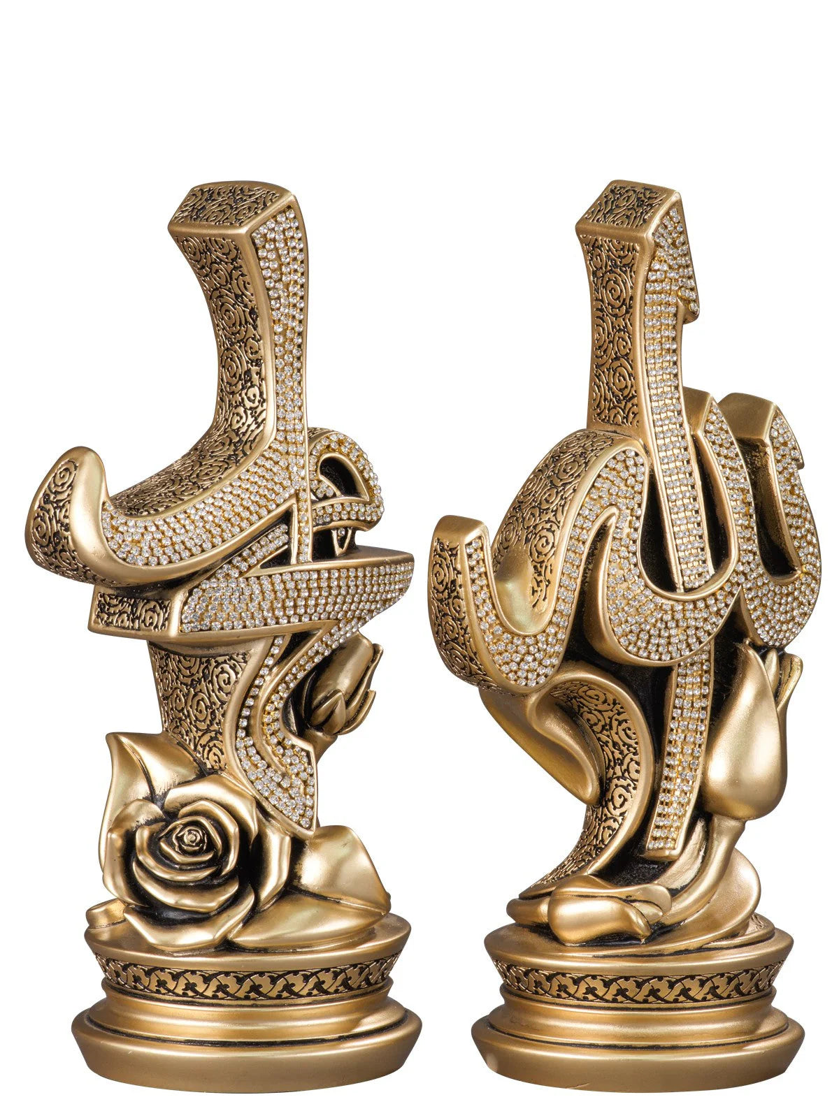 Islamic Decor Set with Elegant Tulip and Rose Featuring Allah and Muhammad